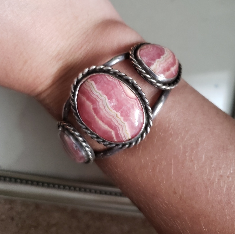 Genuine Sterling Silver & Moonstone Cuff Bracelet